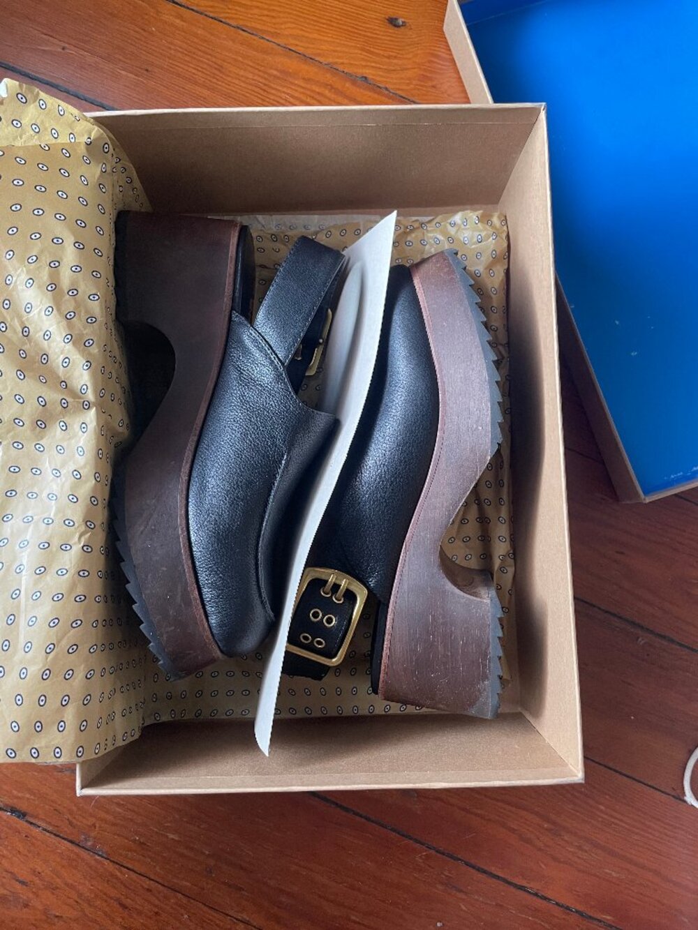 Beautiful, like-new charlotte stone carlos clogs in black, size 6, sold w box